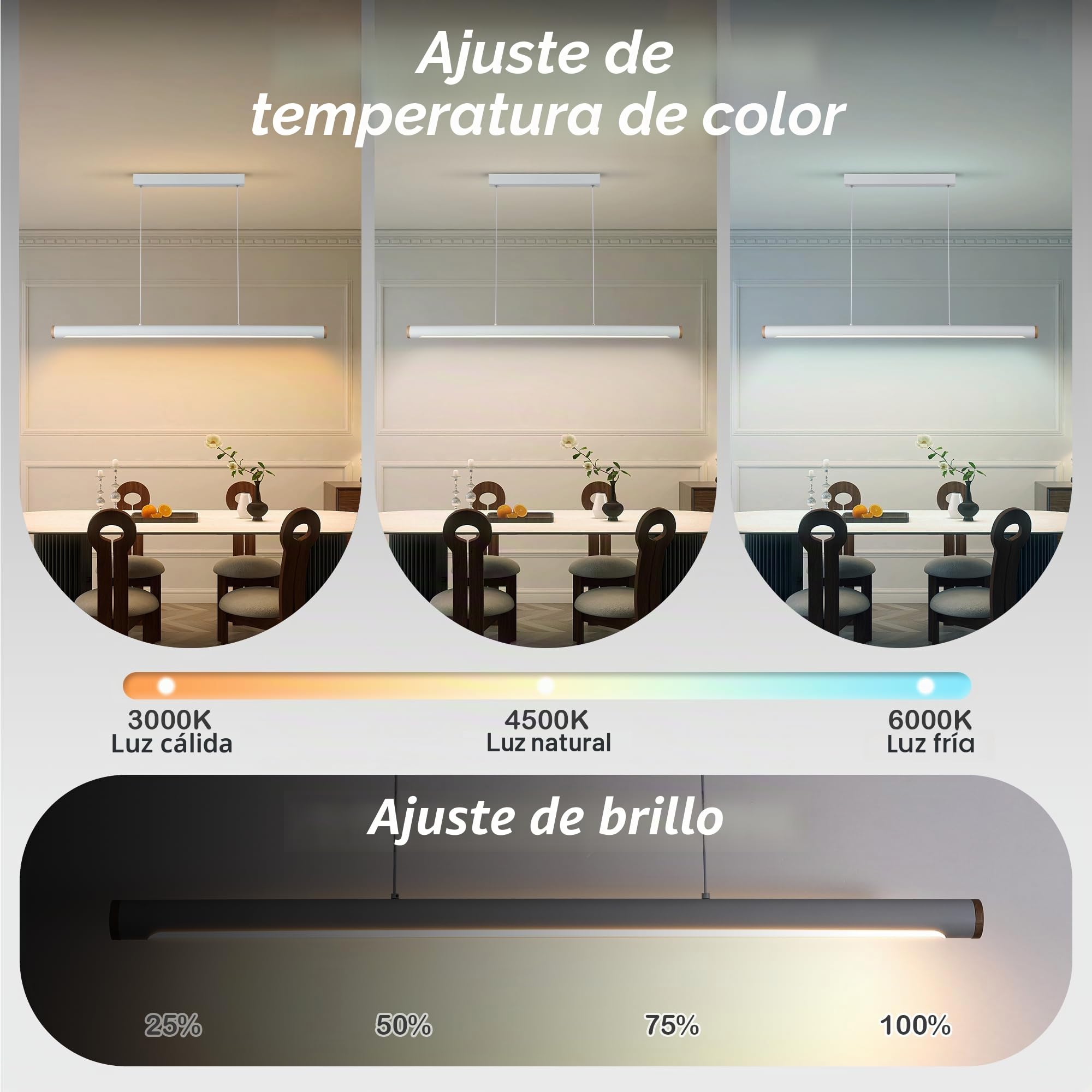 FANLG LED Lampara de techo colgante, 80CM Lampara Colgante Cocina Regulable con Control Remoto, 30W blanco Lampara Comedor lineal Iluminación Colgante regulable altura para Comedor Cocina Oficina