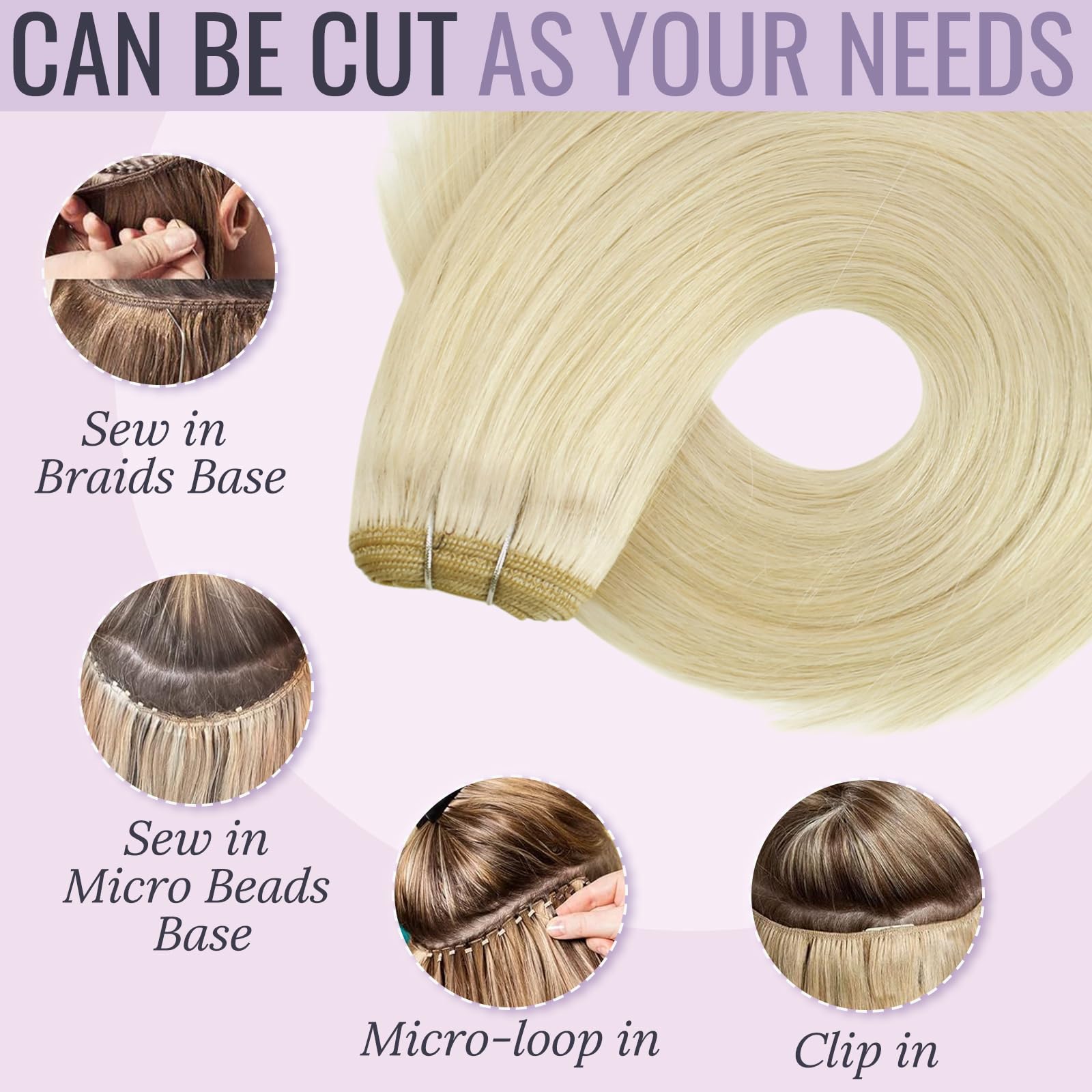 fshine Estensioni Di Trama Dei Capelli Umani 60cm Estensioni Di Trama Dei Capelli Umani Cucite Estensioni Umani Lisci Biondo Platino Estensioni Di Capelli Brasiliani Remy Umani Pacchetti,100.0 grams