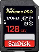 SanDisk Cartão 128 GB Extreme PRO SDXC UHS-I - C10, U3, V30, 4K UHD, cartão SD - SDSDXXY-128G-GN4IN