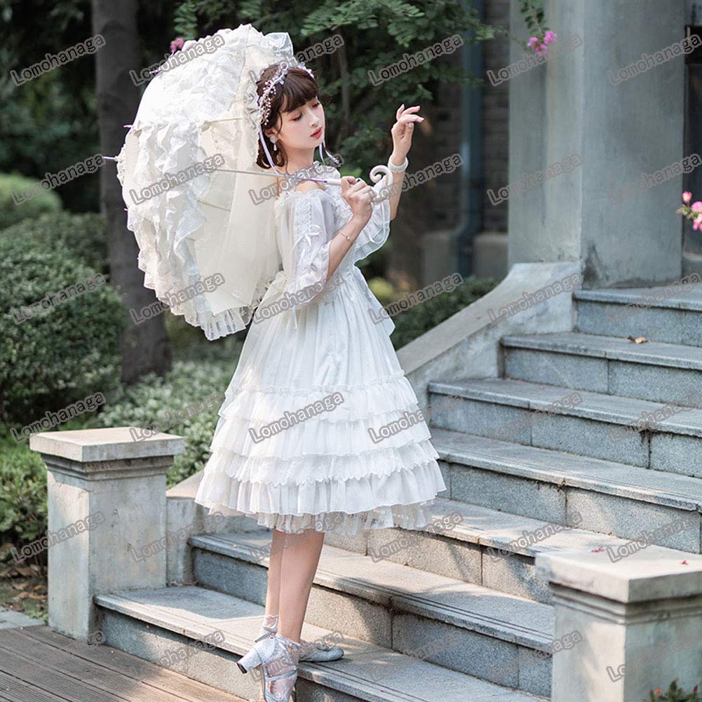 Amazon.co.jp: ロモハナガ ロリータ ワンピース 花嫁 ゴスロリ Aライン
