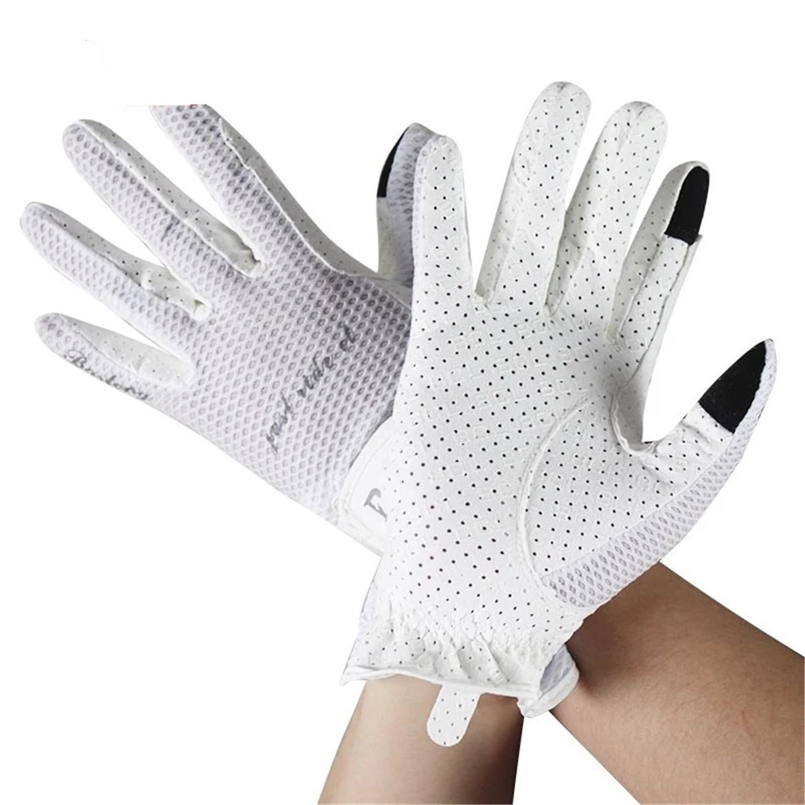 Generico Guanti da equitazione Baslong per uomo donna, palmo traspirante antiscivolo in silicone, ideali per lo sport(Black,L)