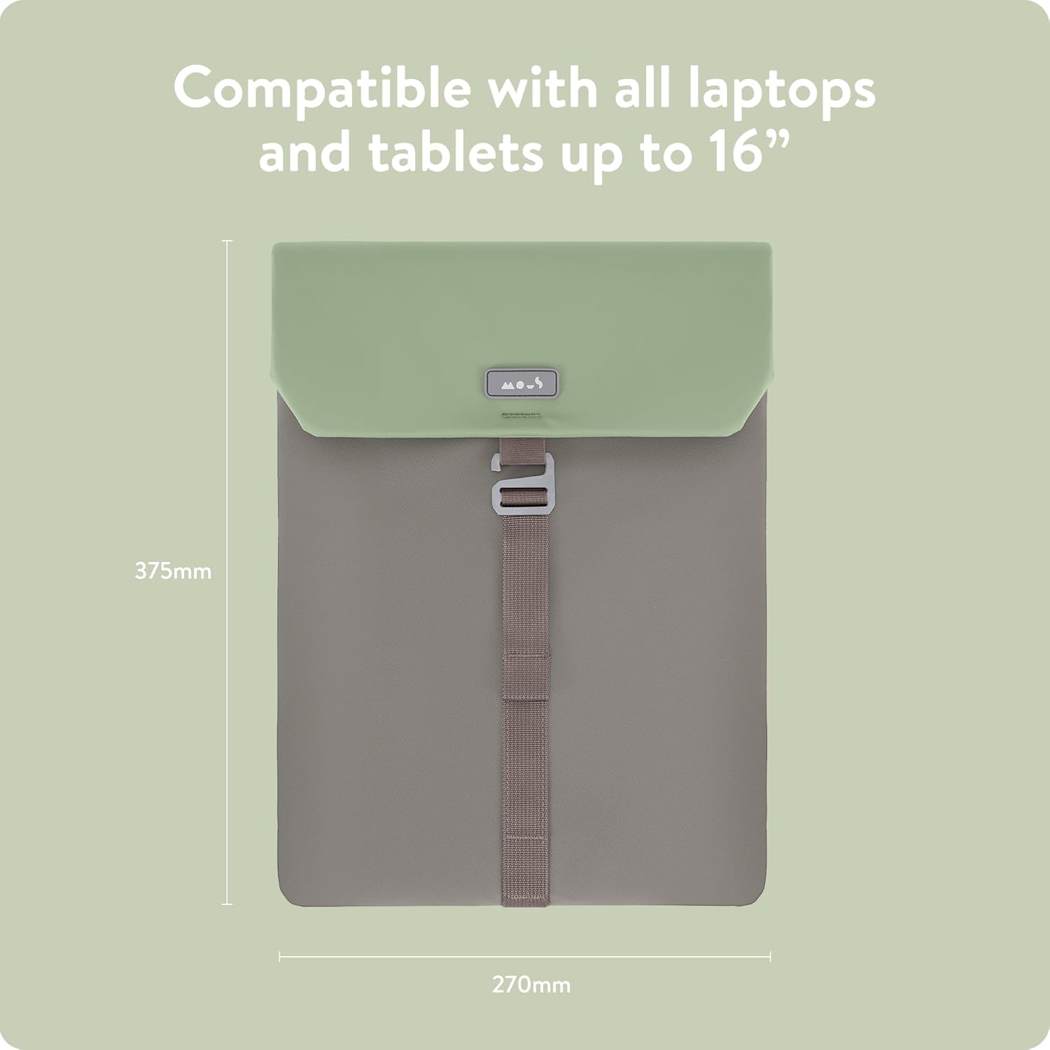 Mous – Laptop Bag 16 inch Case - Universal Laptop Sleeve – Water Resistant Durable Cover - Sage