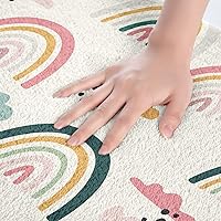 Vista 5 de Erosebridal Alfombras de forro polar arcoíris de 20 x 32 pulgadas, tapetes de baño absorbentes de arcoíris pastel, nubes de arcoíris