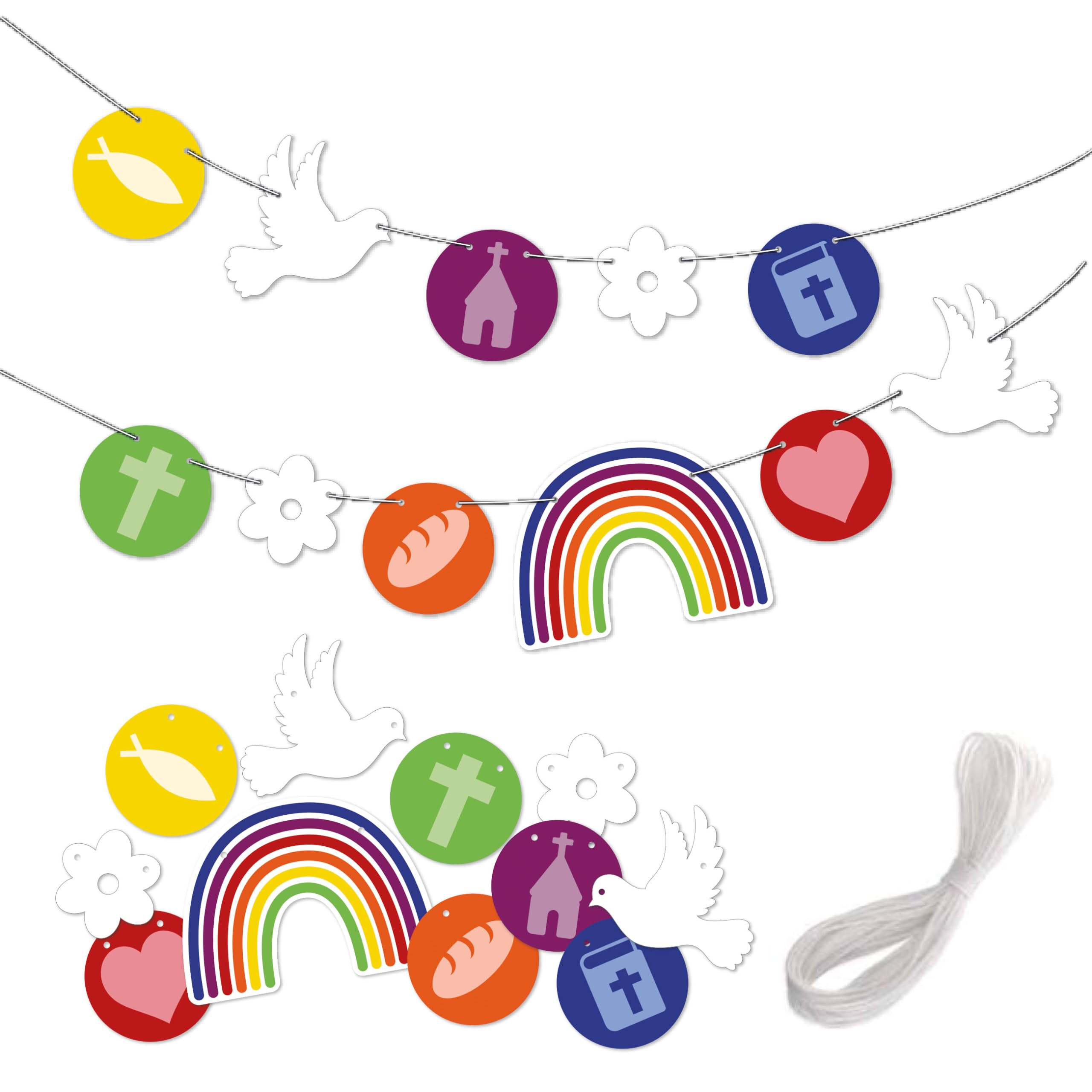 Papierdrachen, Festive garland for DIY, great decoration for christening communion, confirmation