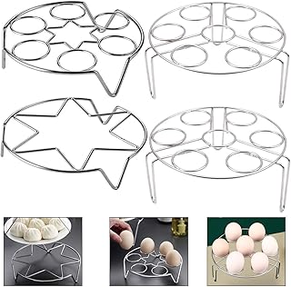 Fiyuer Grille à Vapeur 4 Pcs cuiseur Vapeur Rack Grille de Cuisson Ronde pour utocuiseur Cuisson à la Vapeur œufs Refroidissement des Aliments argenté