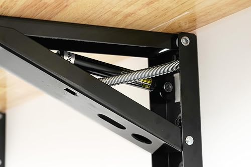 Miniatura 3 de SafeRacks Mesa plegable resistente para montar en la pared, banco de trabajo plegable con amortiguadores de cierre suave, opciones de 48 o 60