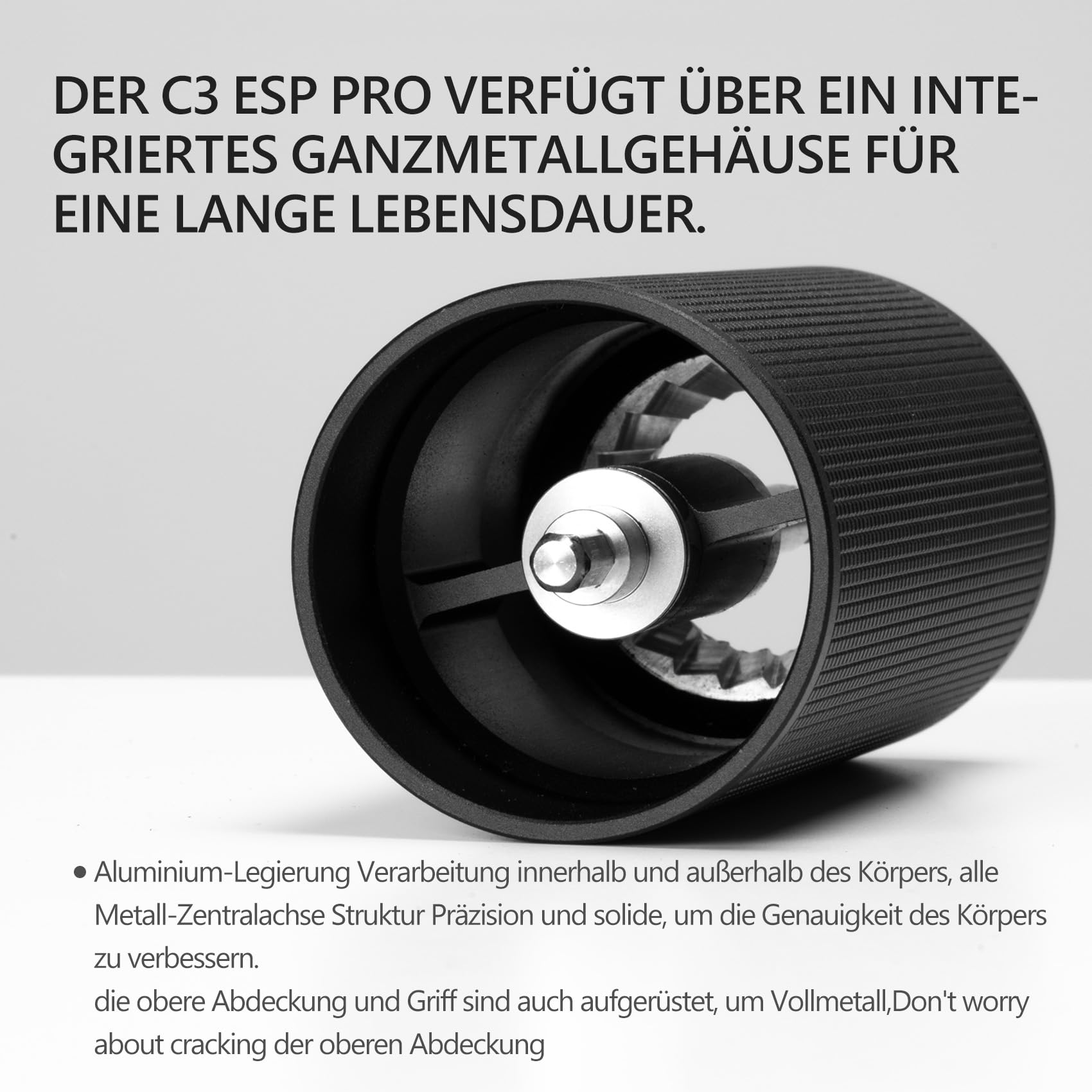 TIMEMORE Chestnut C3 ESP Pro pełnometalowy ręczny młynek do kawy z precyzyjną regulacją stopnia mielenia, stal nierdzewna i stożkowy mechanizm mielący, składany uchwyt, pojemnik na ziarna kawy 25 g