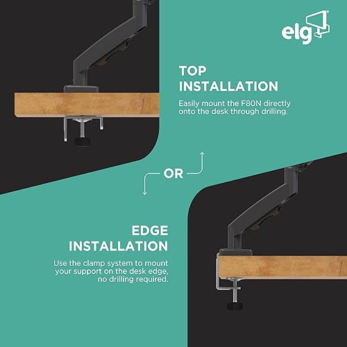 Miniatura 4 de ELG Full Motion Swivel Single Monitor Desk Mount Stand: Empower Your Workspace with Unmatched Flexibility for 17” to 35'' Displays (4.4lbs to