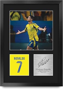 HWC Trading Cristiano Ronaldo Al-Nassr Gifts Printed Signed Autograph Picture for Football Fans and Supporters - A3 Portrait Framed