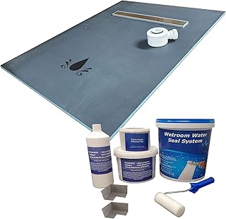 Nassboards 20mm Linear Wetroom Kit Complete System Tray & Waste - Waterproof Watertight Design with Drain, Installation Guide, Sealing Tape, Stainless Grate, XPS Quality Standard Base, Gradient Ready