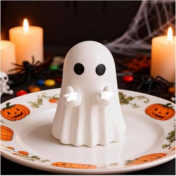 Halloween Ghost Figurine, Cute Finger Ghost Resin Statue