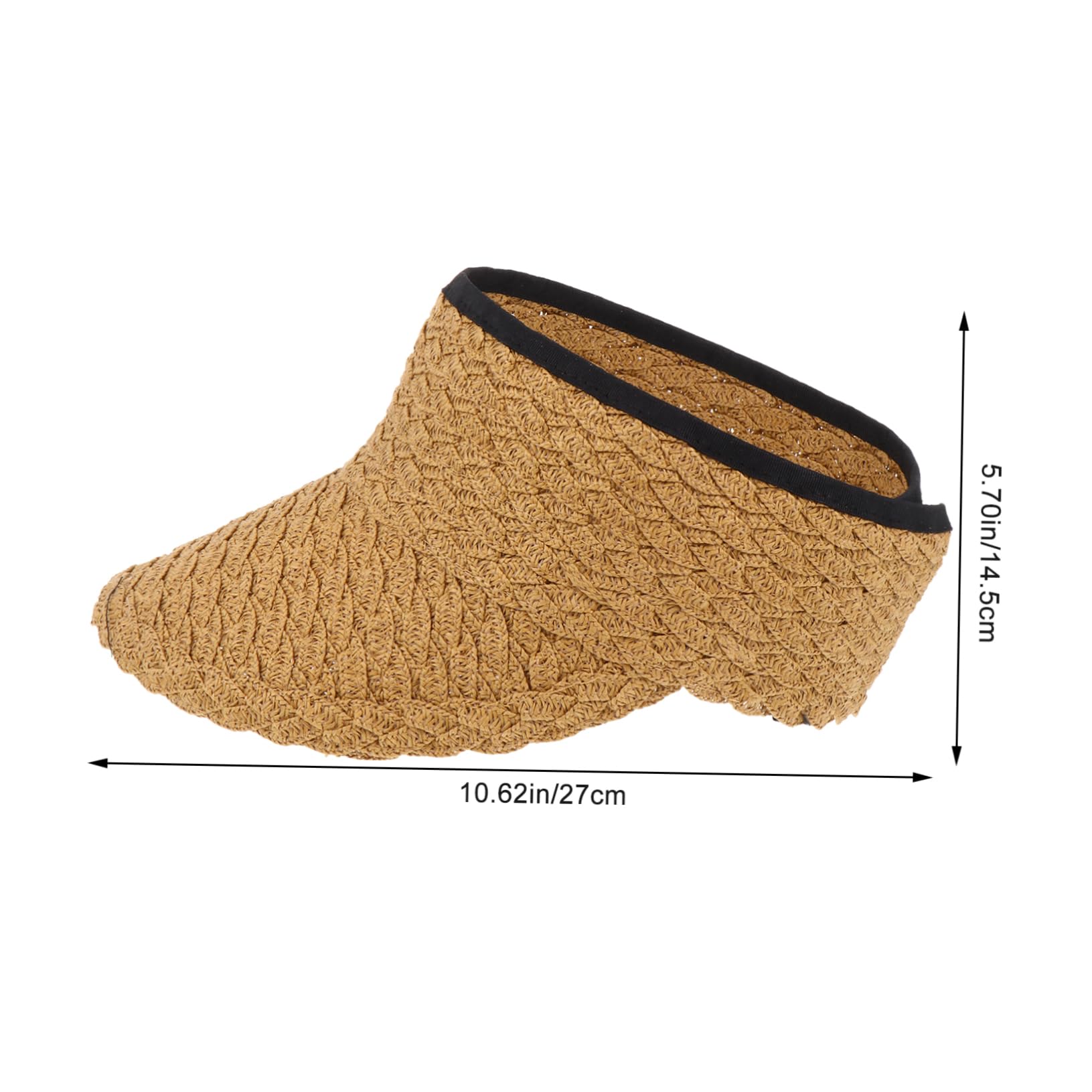 Ipetboom cilindro vuoto Uomini visiera cappello vuoto Spiaggia cappello sole capello per sole cappello in paglia intrecciata cappuccio di protezione solare Cannuccia Khaki