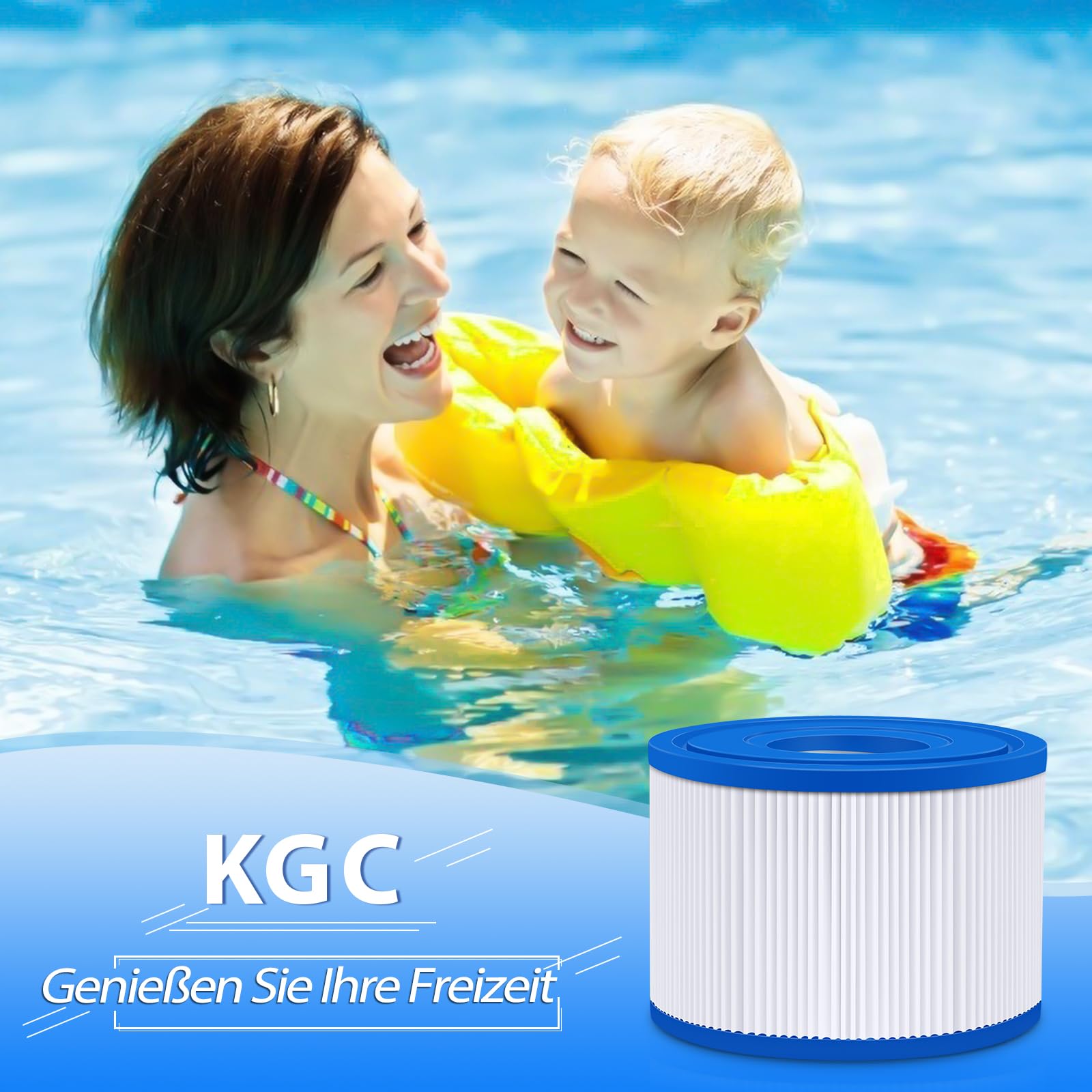 KGC 12 Stück S1 Filter Pool, 10.6cm x 4.5cm x 7cm, S1 Filterkartusche Whirlpool,Aufblasbare Whirlpool-Filter kompatibel, Poolfilter für Intex PureSpa Typ S1, Whirlpool Filter für 29001E Spa