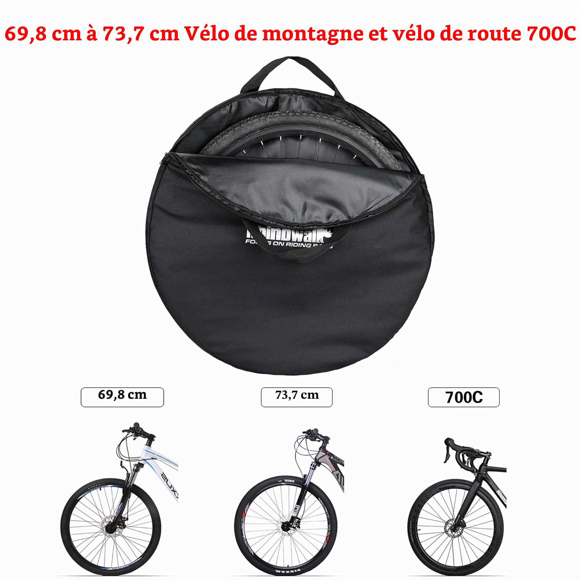 UBORSE Sac de Roues de Vélo Transport de Roue de Bicyclette Imperméable Housse de Transport VTT Portable en Tissu Oxford pour VTT de 26-29 Pouces