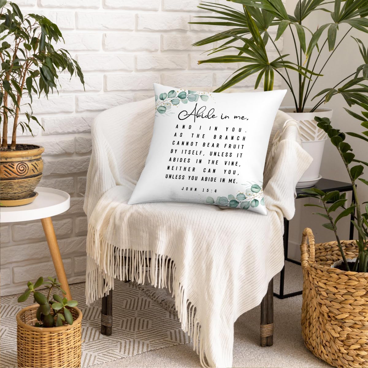 Funda De Cojín Con Versículo Bíblico, Regalo De Decoración Religiosa