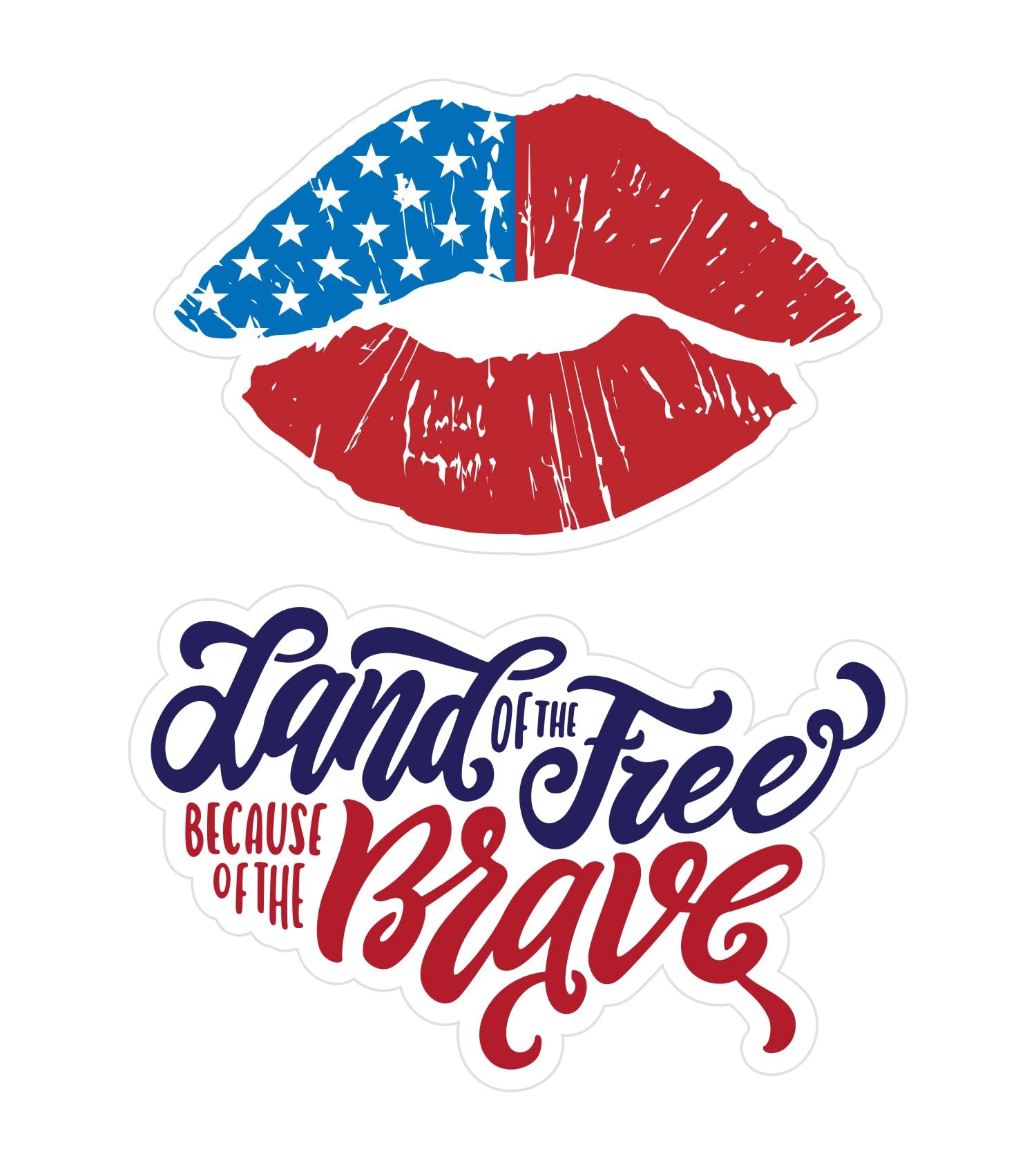 Autocollants patriotiques vinyle imperméables stickers voiture ordinateur portable lot de 2