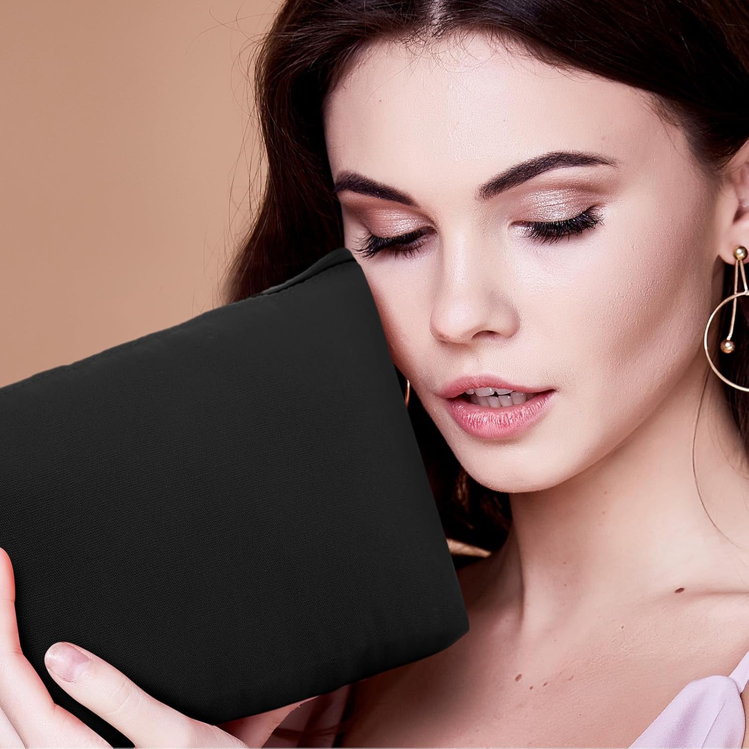 Saintrygo 30 Pcs Canvas Makeup Bags Bulk for Women Cosmetic Bags Small Travel Canvas Zipper Pouch Blank DIY Multipurpose Toiletry Hygiene Pouch for Women Purse Pencil Case(Black,9.8 x 5 x 2 Inch)