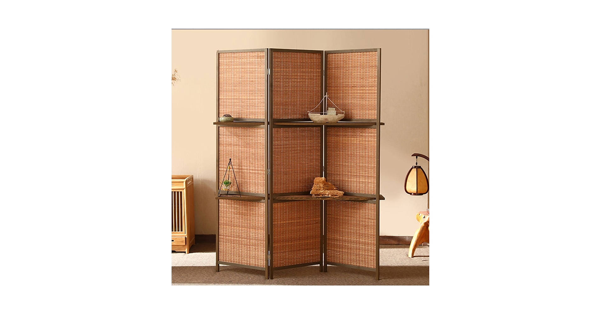 Amazon｜NURBAL パーテーション 間仕切り 4連 和風衝立 おしゃれ