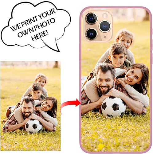 Miniatura 5 de Funda de teléfono con foto personalizada para iPhone 11 Pro, imagentexto personalizado, funda rosa suave delgada, regalo único de nicho para