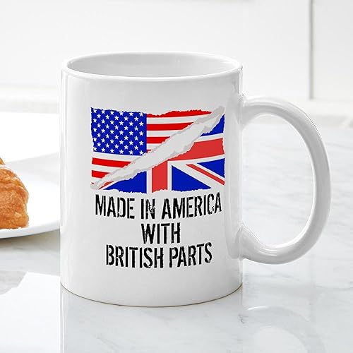 Miniatura 4 de CafePress Made In America With British Parts Tazas de café de cerámica de 11 oz (11.0 fl oz)