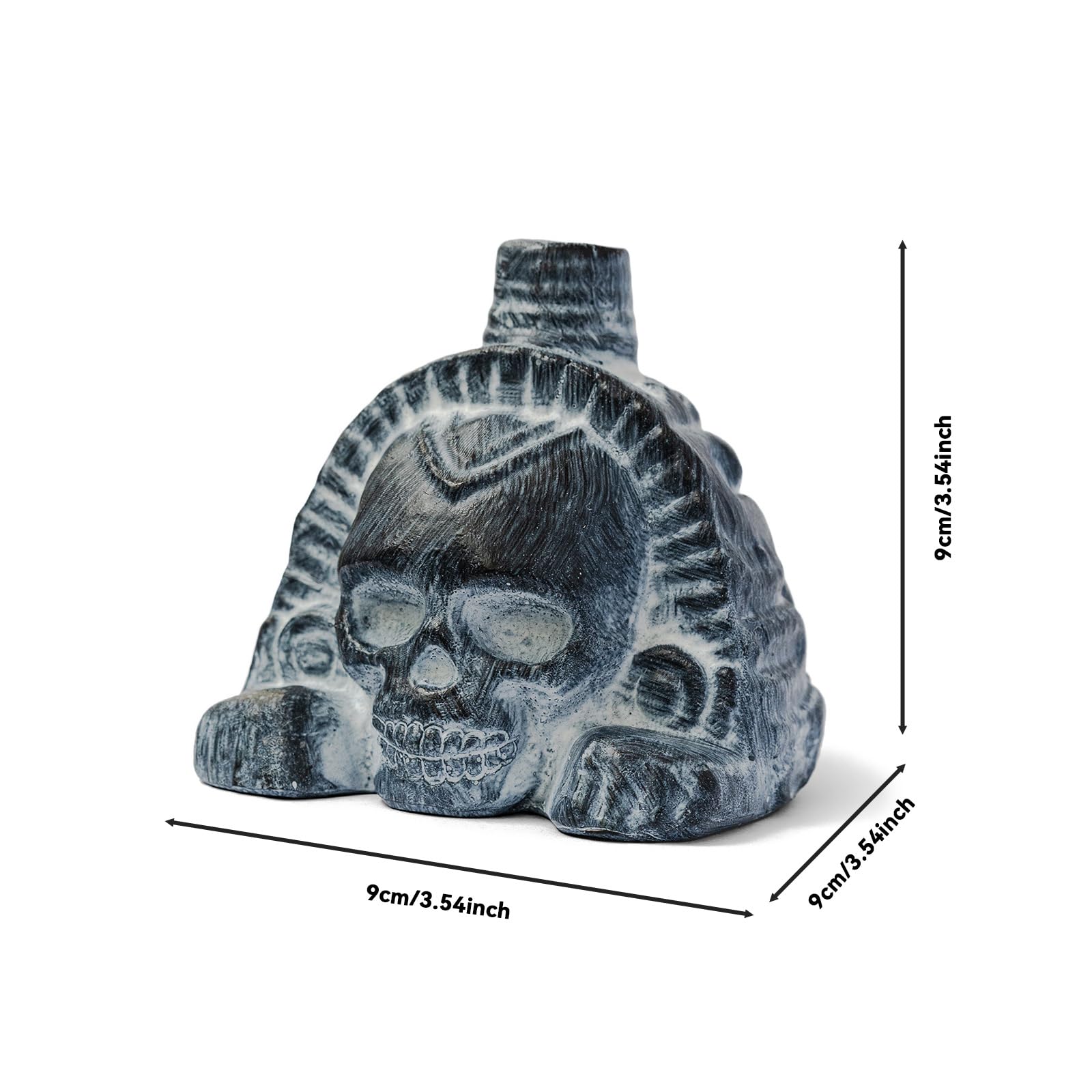 Fischietto Della Morte Azteco, Autenticamente Fatto a Mano, Aztec Death Whistle con Disegno di Teschio per Halloween, Decorazione, Collezione (Stile 1)