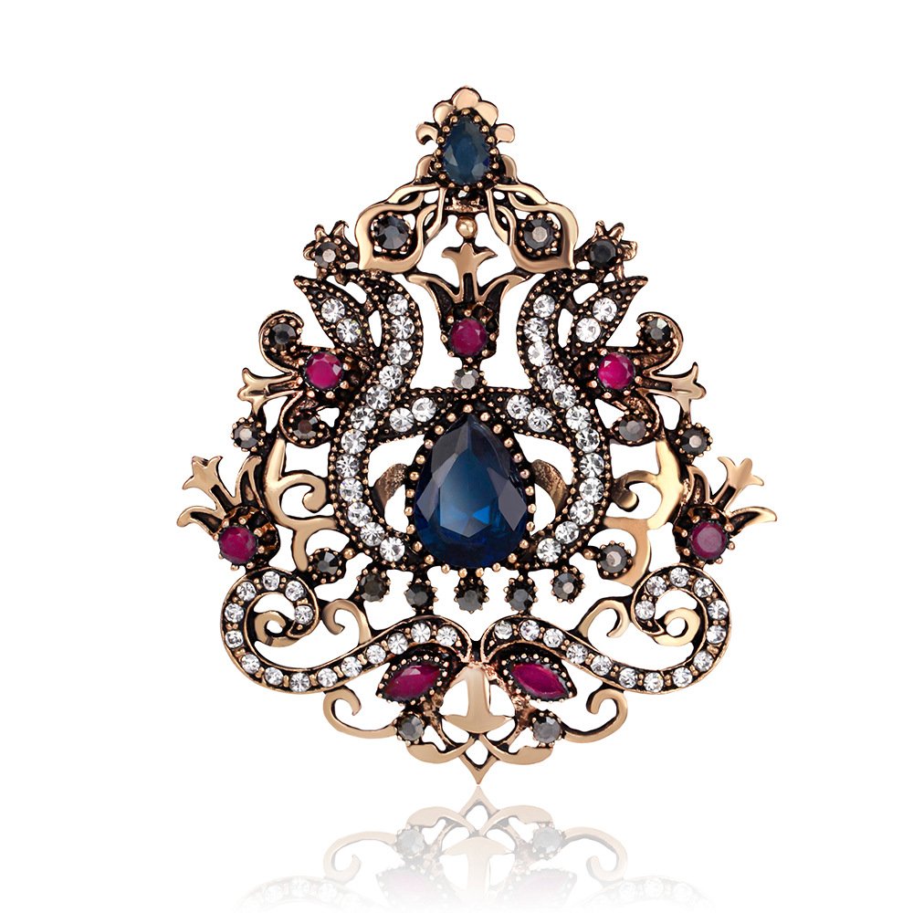 Brooch Pin Fashion Crystal Rhinestone Jewellery Pin Vintage Clothing Accessories Decoration Corsage Crown Style Brooches For Women- S257