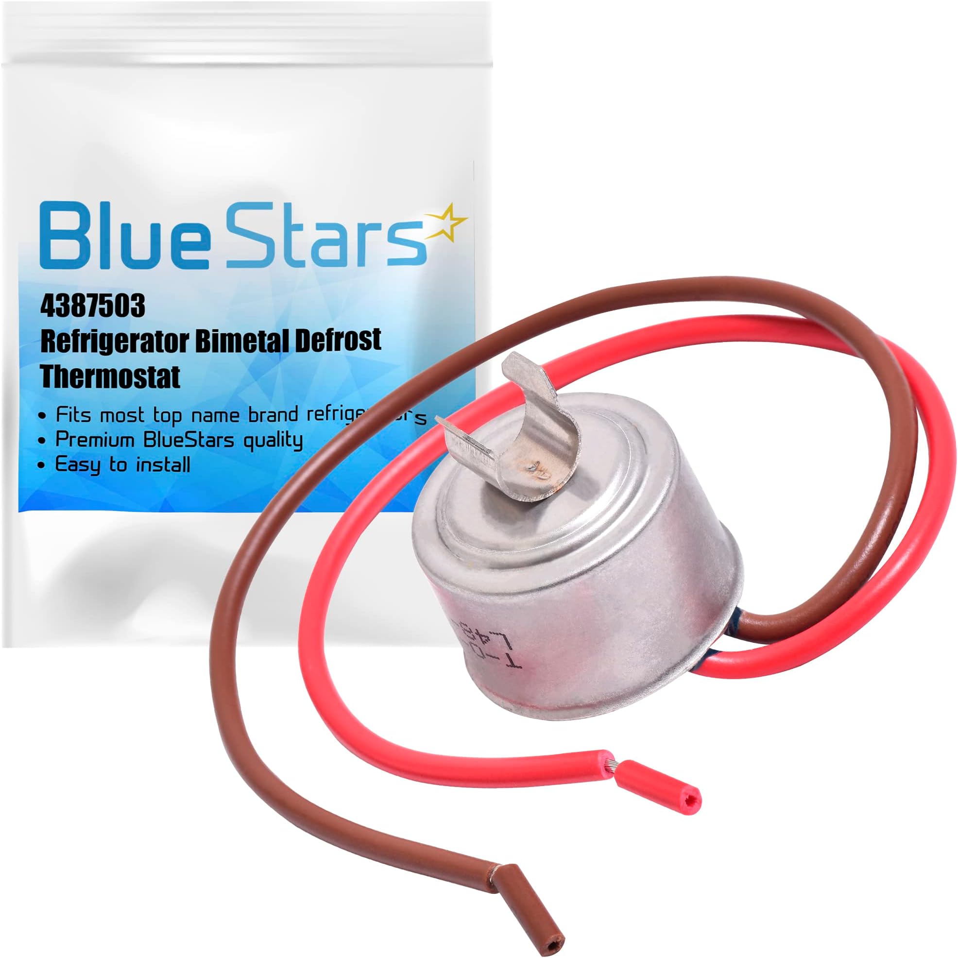 BlueStars 4387503 Refrigerator Bimetal Defrost Thermostat Replacement Part by Blue Stars - Exact Fit for Whirlpool & Kenmore Refrigerators - Replaces WP4387503 343917 61002113 PS11742474 AP6009317
