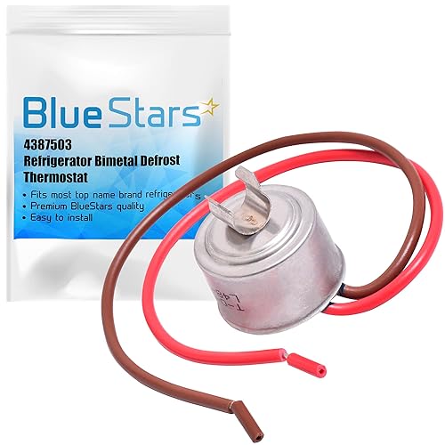 BlueStars Reemplazo de termostato bimetálico de descongelación para refrigerador 4387503 actualizado  Compatible con refrigeradores Whirlpool y