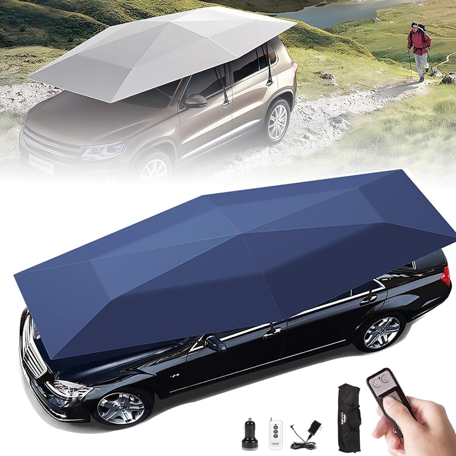 車載テント、カーテント、大型テント Amazon.co.jp: 全自動カーテント、全自動折りたたみ式可動式カーポート