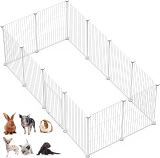 Kleintiergehege, Laypen mit Tür, Gehege für Hamster, Kaninchen, Meerschweinchen 43 * 32 12pcs(Weiß)