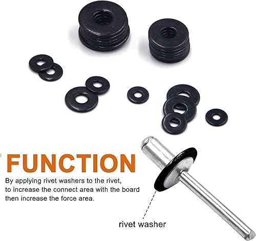 Miniatura 4 de ISPINNER Kit surtido de 325 arandelas de remache de respaldo, arandelas de acero inoxidable para remaches ciegos de diámetro 332 pulgadas 18