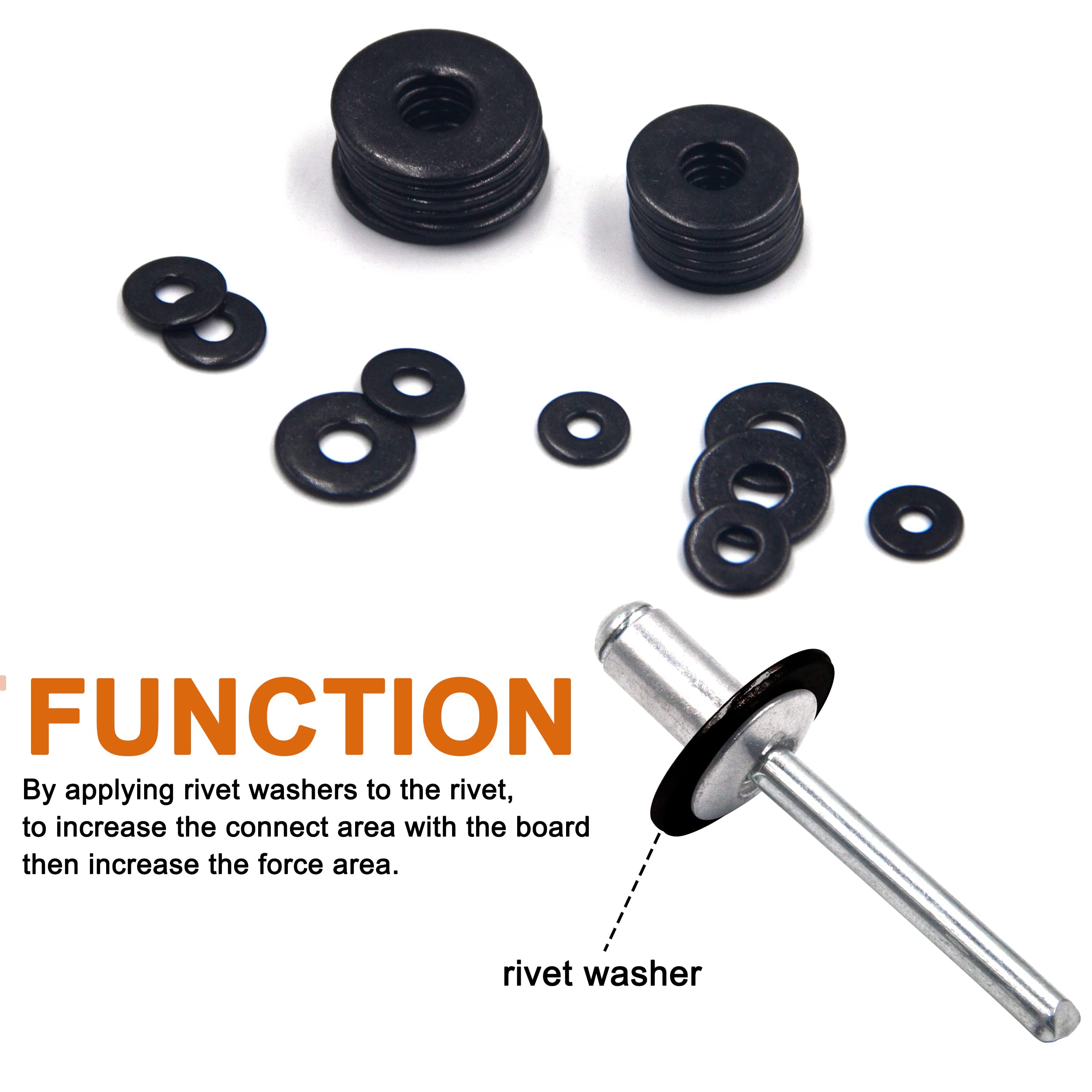 3 16 Stainless Rivets 100-Pack 3/16" Aluminum Washers - Backup Washers For Blind Rivets Pop Rivet - Foto 4