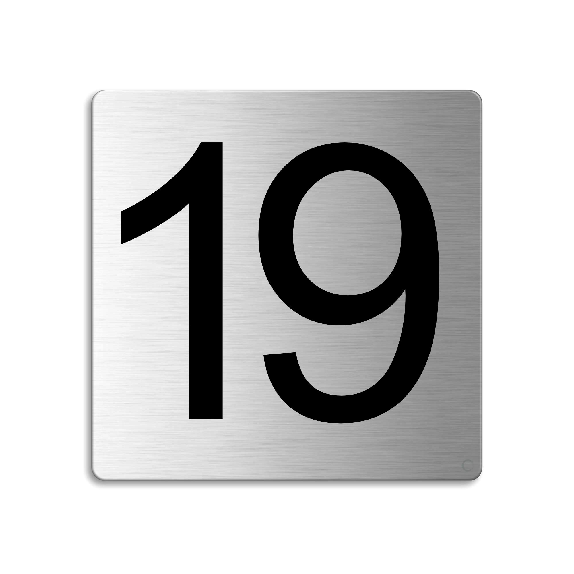 Plaque Numéro Pour Portes Maisons Boîte Aux Lettres 19 85x85 Mm Adhésiv Acier Inox Brossé Nr.48319