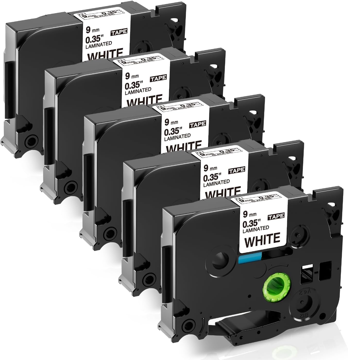 Produktbild von 3er-Pack Schriftband Für Brother TZe-231 & TZe-221 – 9mm/12mm, 8m, Weiß Mit Schwarzer Schrift, Kompatibel Mit P-Touch