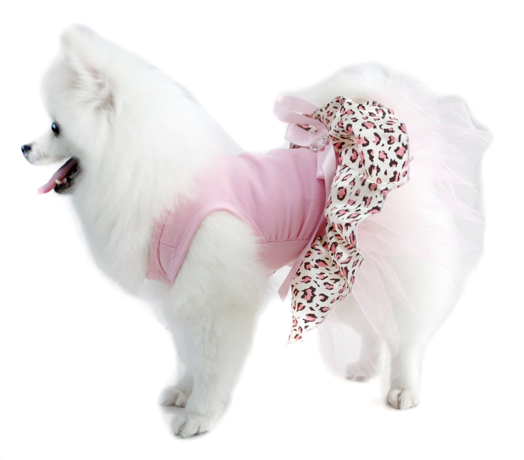 Robe pour chien motif léopard rose XS pour éviter les frottements