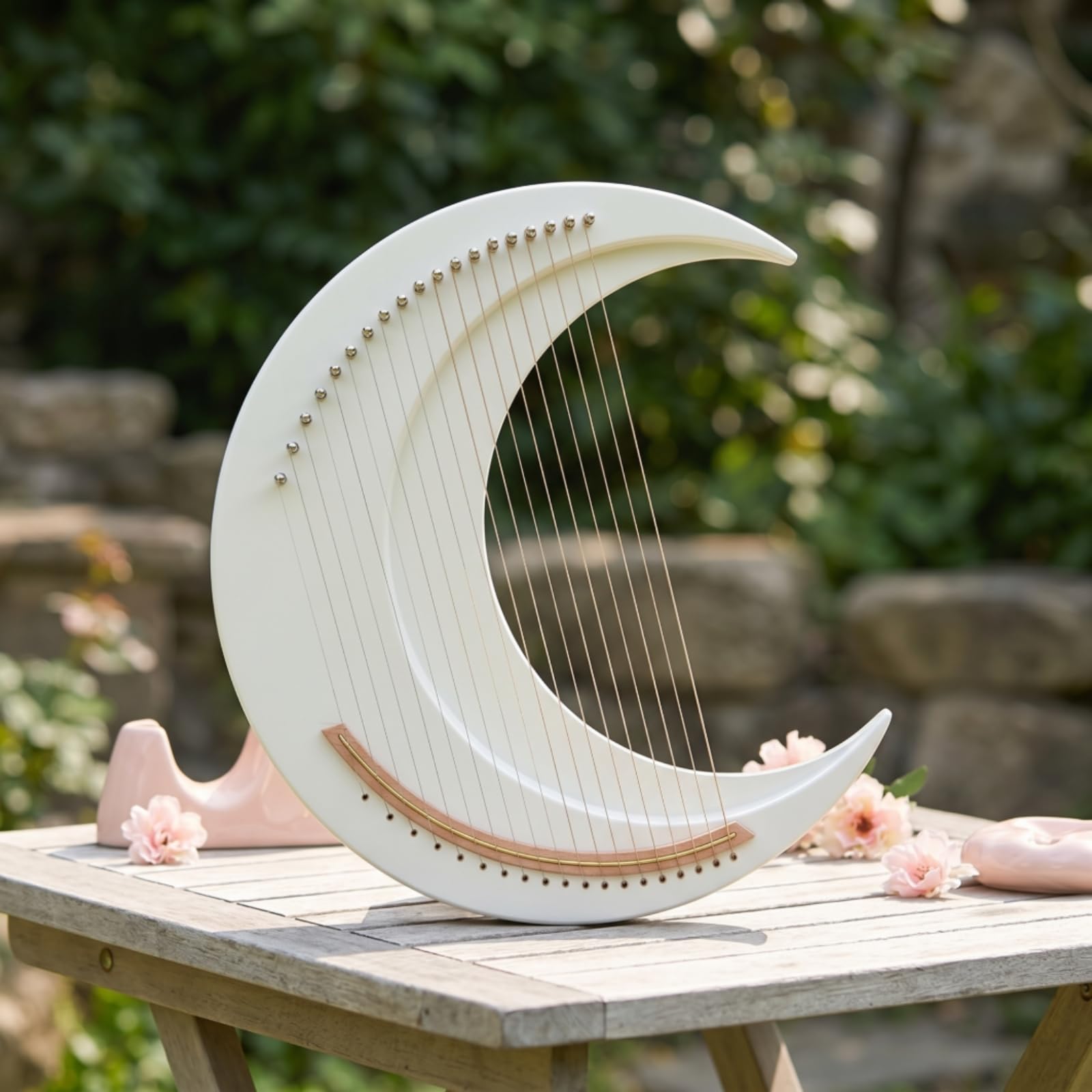 Leier Harfe Saiteninstrument Musikinstrument Zupfinstrument mit Eleganter Kurvenform Und Hohlkörper für Vollen Klang Einfach zu Stimmen Und zu Warten für Solo Ensemble Unterricht Wohnzimmer