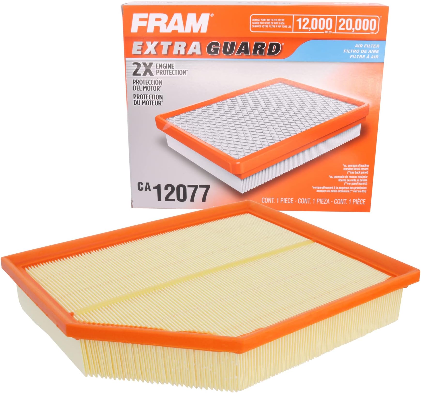 FRAM Extra Guard Flexible Panel Engine Air Filter Replacement, Easy Install w/Advanced Engine Protection and Optimal Performance, CA12077, for Select Volvo Vehicles
