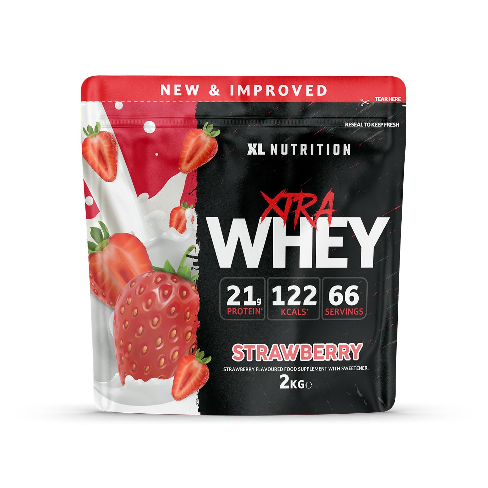 Whey Protein Powder | High Protein, Low Carbohydrates | 67 Servings, 2kg | Suitable for Vegetarians | Ideal for Muscle Building, Recovery Support (Strawberry Flavour)