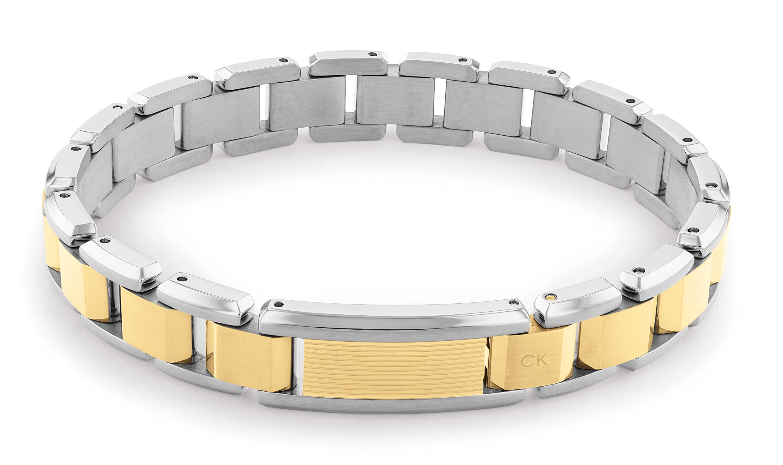 Calvin KleinNetwork Family Stainless Steel & Ionic Plated Thin Gold Steel Men's Bracelet - 35000287