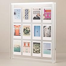 Elil Polaroid &amp; Fujifilm Instax Frame &ndash; Clear Acrylic Floating Picture Frame 11.8" x 10.2" Holds 8x10 Photo or 12 Instax Mini Polaroid Go Prints Double-Sided Collage Display for Wedding &amp; Graduation