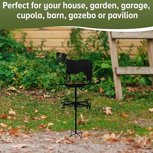Miniatura 3 de Veleta de metal para perros, veleta de metal para perro, veleta de flecha de dirección del viento, decoración de veleta para el hogar, jardín,