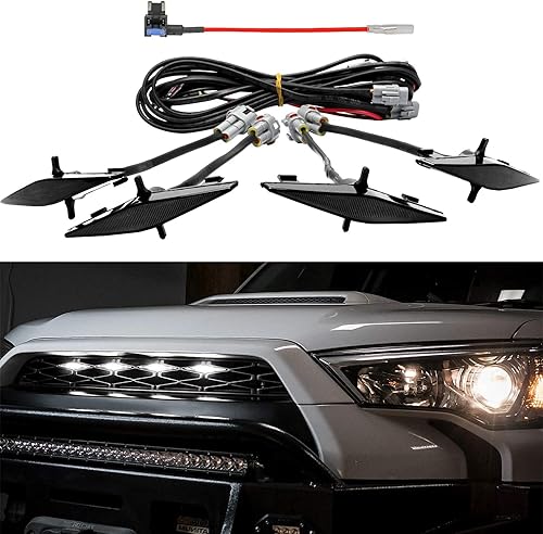 Miniatura 1 de Seven Sparta 4 luces LED negras con fusible e instrucciones para Toyota 4Runner TRD Pro 2014-2022 incluyendo SR5 TRD Off-Road Limited TRO Pro negro
