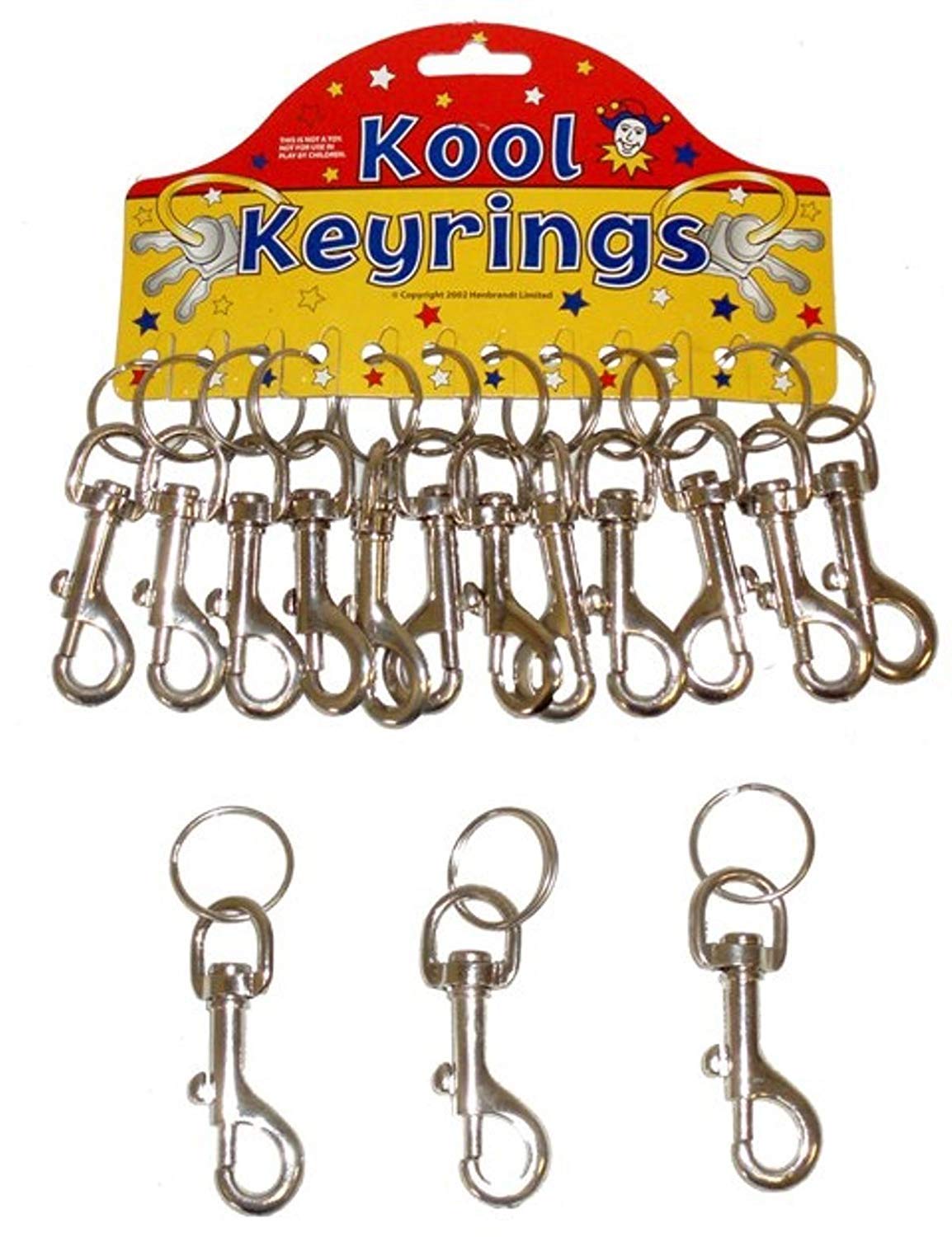 2 x Strong Metal Hipster Belt Clip Keyring Key Fob