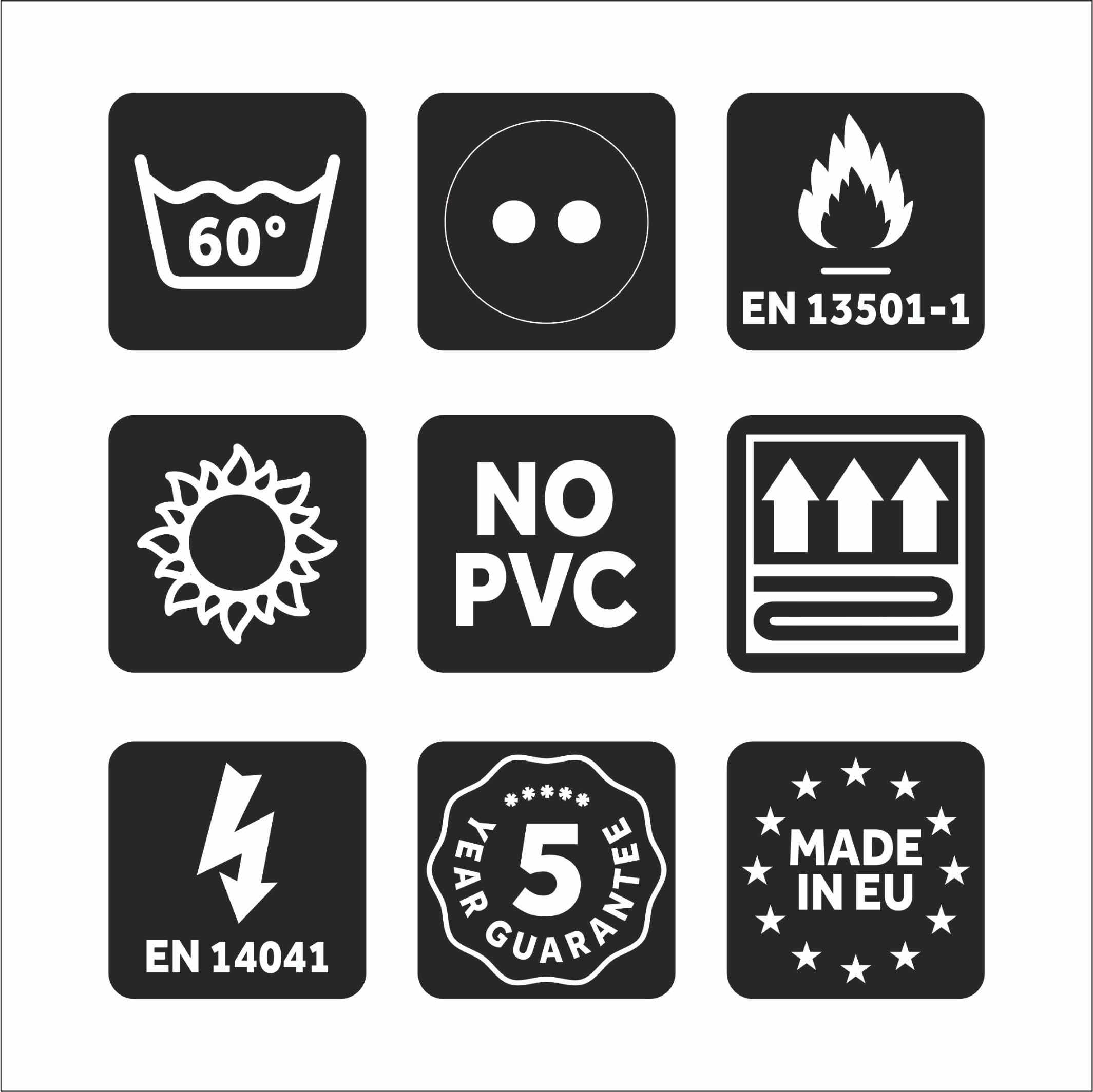 Tapis d'intérieur et d'extérieur de qualité supérieure - Polyamide - Sans PVC - Plusieurs tailles et couleurs - Antidérapant (NOIR ACIER 150 x 150 cm)