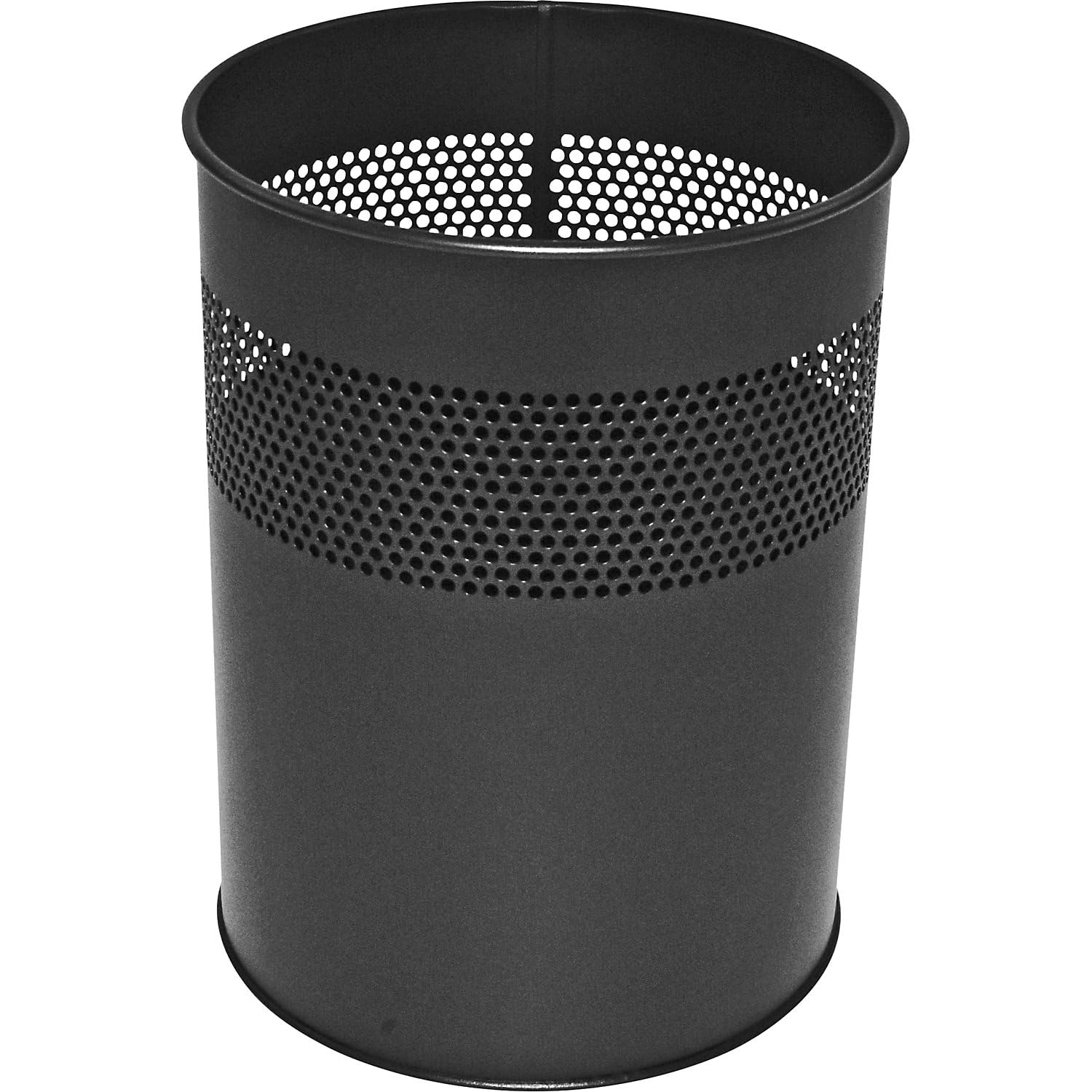 Kaiser + Kraft Papierkorb | Schwarz | Stahl | Volumen 30 l | 405 x 310 mm | Rund, Volumen 30 l, HxØ 405 x 310 mm, schwarz