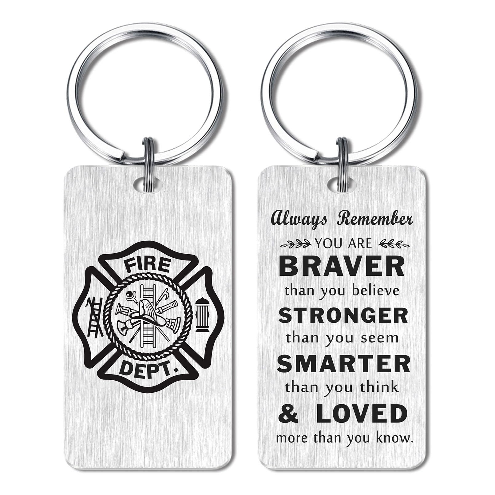 Valentines Day Gift for Firefighter, Keychain for Firefighter Fireman Birthday Graduation Wedding Father's Day Easter Present