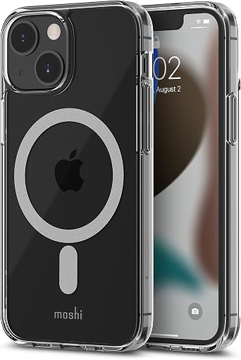 Moshi Arx Clear Case Compatible with iPhone 13 Mini, Clear, Thin, Flexible, Watermark-Resistant, BPA-Free, Compatible with Magsafe, Crystal Clear