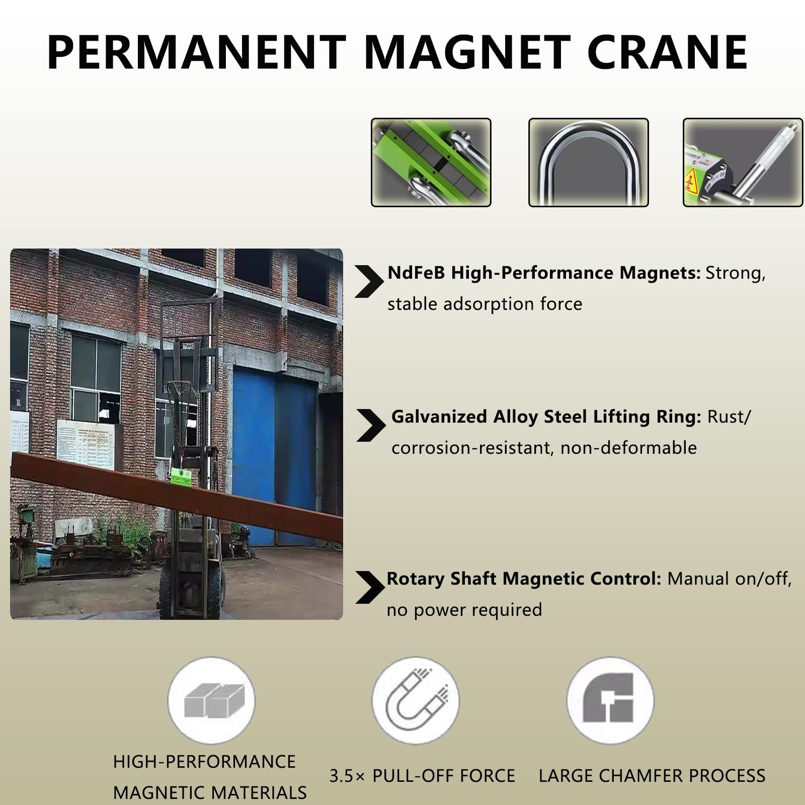 Podnośnik magnetyczny, magnes do podnoszenia z zwolnieniem, trwałe magnesy do podnoszenia, neodymowy i stalowy, magnes o wysokiej wytrzymałości do wciągników, dźwigów warsztatowych, bloków i desek