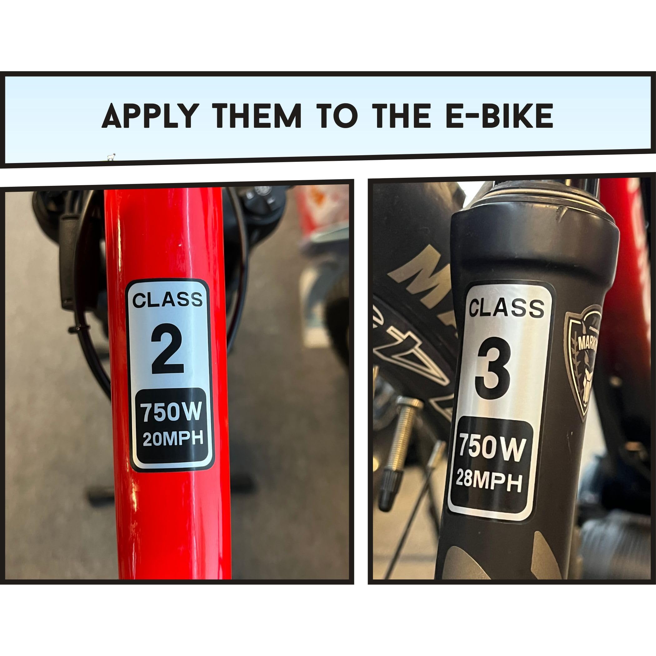 E-Bike Classification Stickers, Class 2 and 3, Electric Bicycle Decals, 6 Stickers a Pack (Class 1 20mph) : Sports & Outdoors