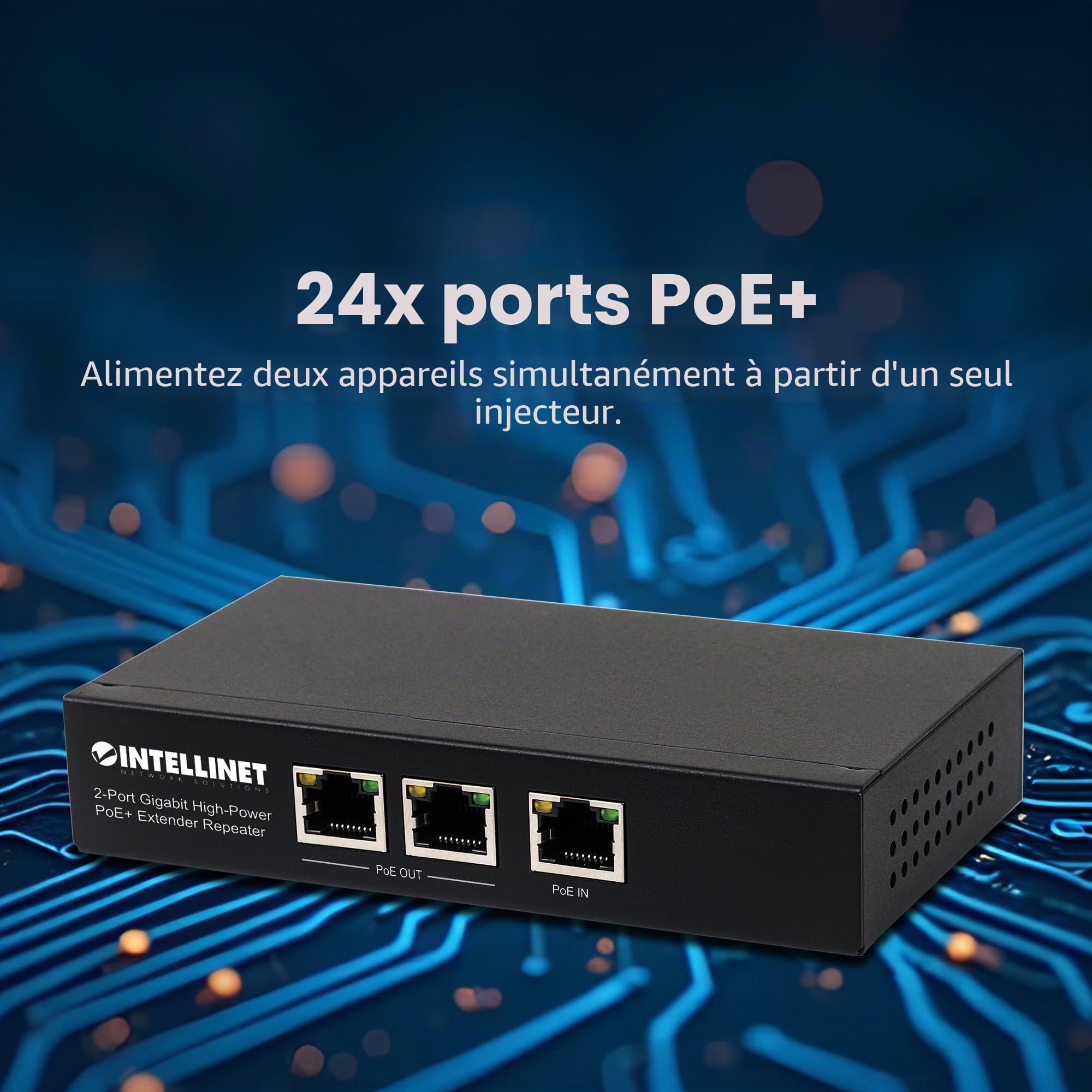 Intellinet 2-Port Gigabit HigH-Power Poe+ Extender